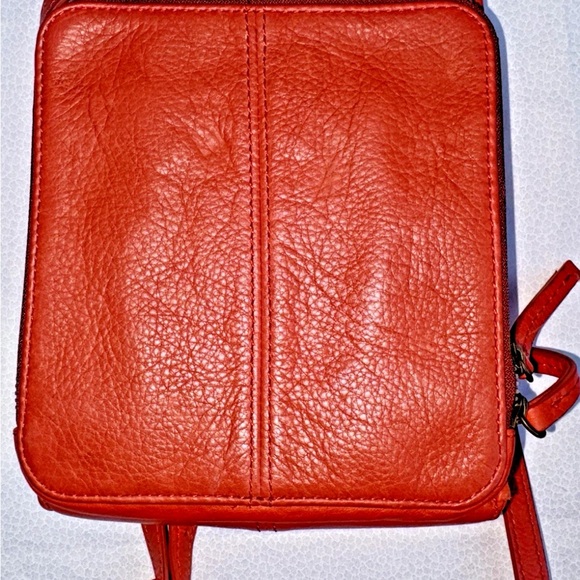 American Leather Co. Kansas Leather Crossbody with Coin Purse Brown/Red/Rust - Picture 7 of 14